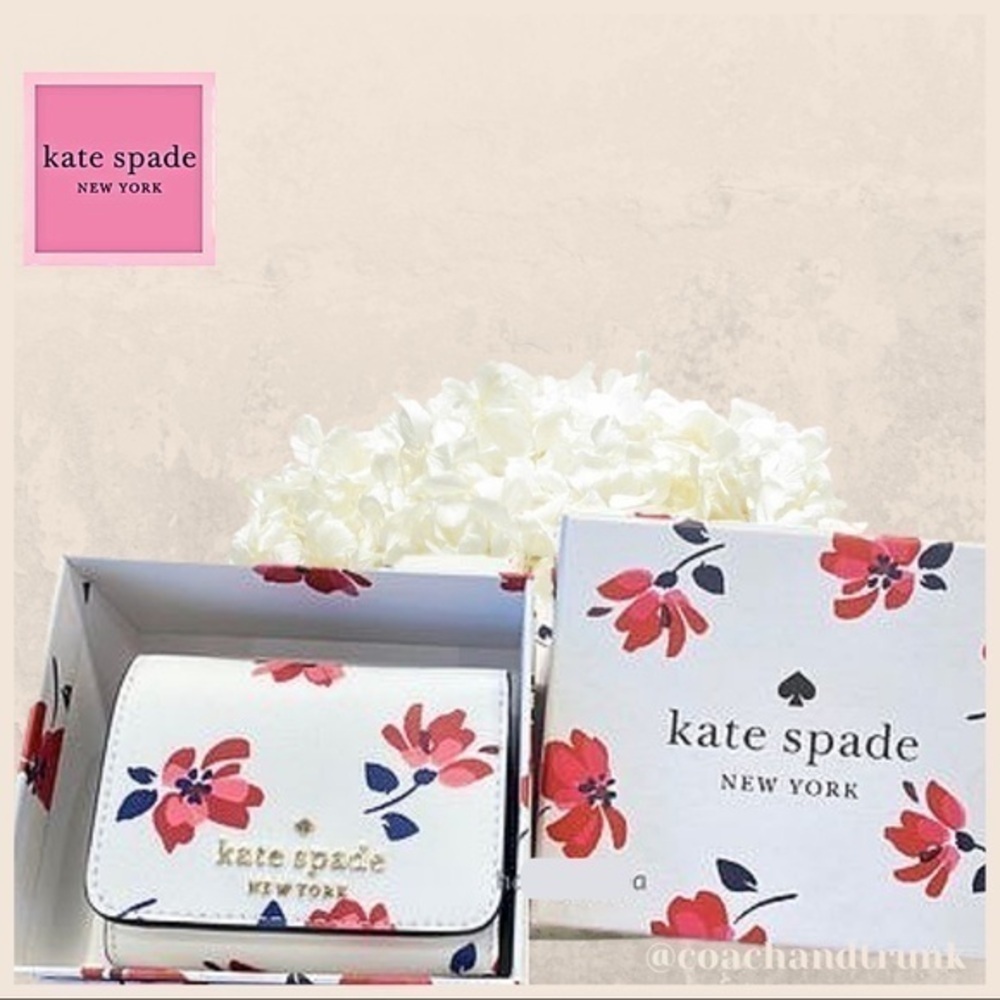KATE SPADE Staci Bi Fold Wallet Tea Rose Toss